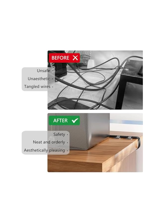 S-TOP 50 Pcs Cable Ties, Reusable Self-Adhesive Wire Organizers, Cable Management, Self Adhesive Cable Ties for Cords Hooks for Outdoor String Lights Light Clips - Image 3