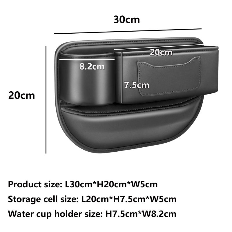 DOBOLAN Car Seat Gap Filler & Organizerï¼Œ2 Pack Black Car Leather Cup Holder Gap Bag,Men Car Interior Accessoriesï¼ŒSeat Gap Storage Box for Storage Sunglassesã€Phoneã€Key - Image 2