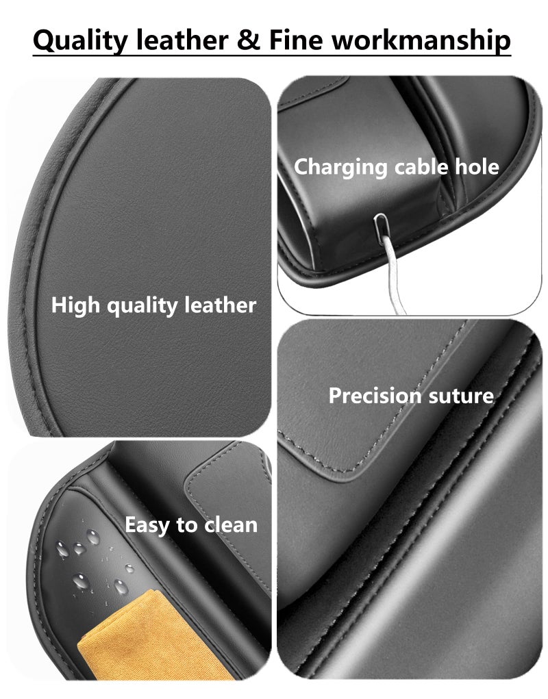 DOBOLAN Car Seat Gap Filler & Organizerï¼Œ2 Pack Black Car Leather Cup Holder Gap Bag,Men Car Interior Accessoriesï¼ŒSeat Gap Storage Box for Storage Sunglassesã€Phoneã€Key - Image 3