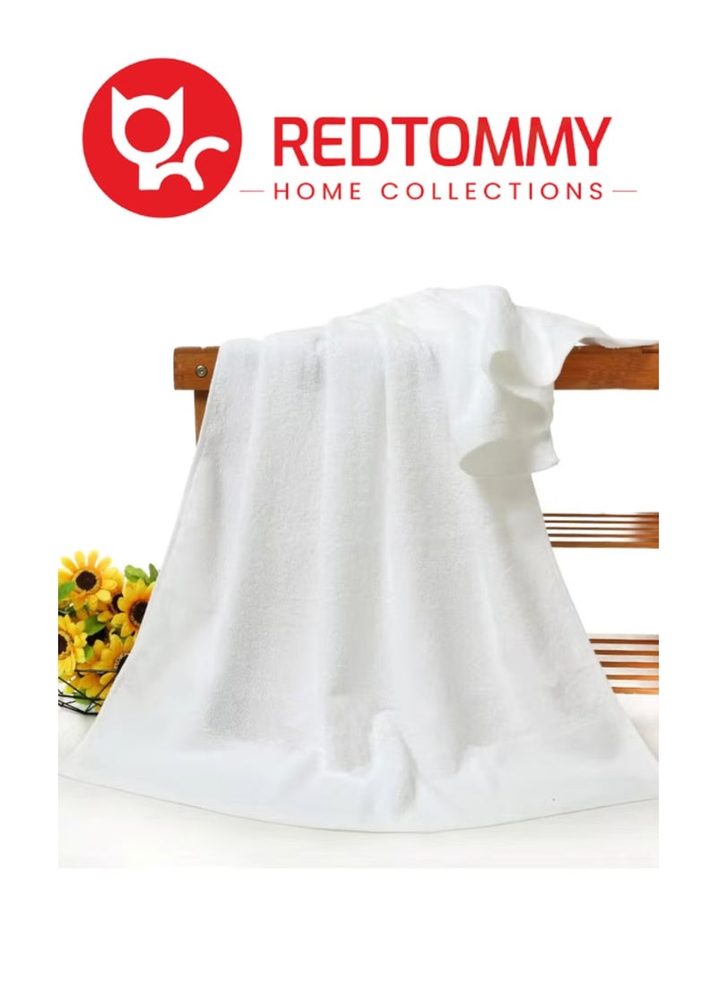 REDTOMMY Bath Towel - 100% Cotton 600 GSM Over Sized (100x180cm), Highly Absorbent Bath Sheet For Pool, Beach, Fitness, Sports, Yoga -White - Image 1