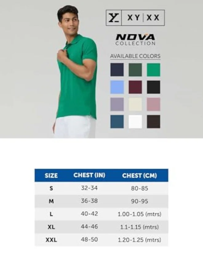 XYXX  Men's Nova 100% Combed Cotton Regular Fit Polo T-Shirt  | Best Price UAE