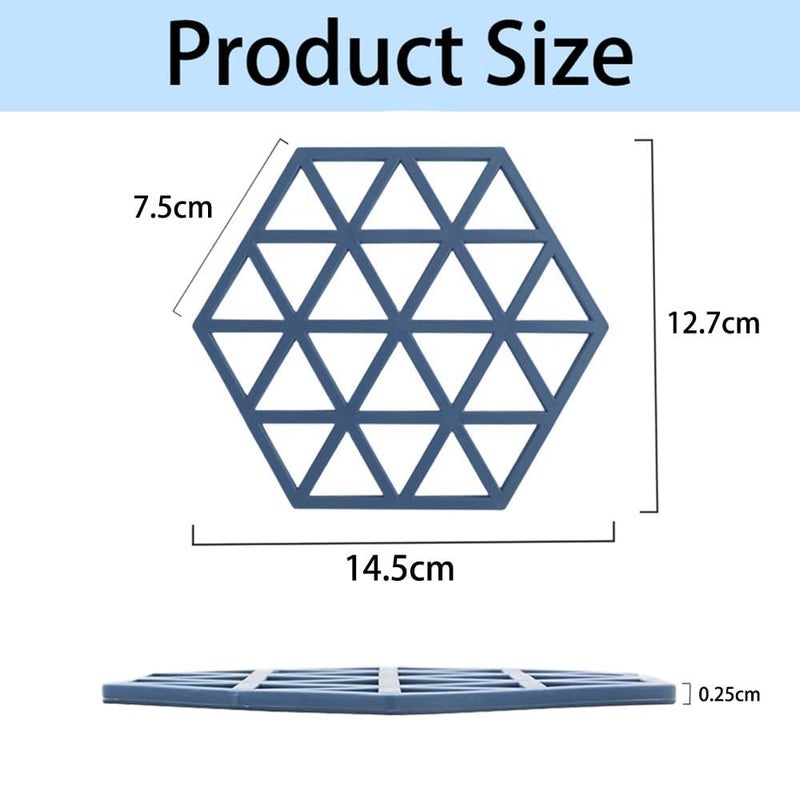 Honbuty Silicone Table Mat, 3pcs Heat Resistant Mats for Dining Table, Trivet Mats, Table Coasters, Non-Slip Heat Resistant Pot Holders, Multifunctional Kitchen Tool for Bowl Mats, Dish Mats - Image 2