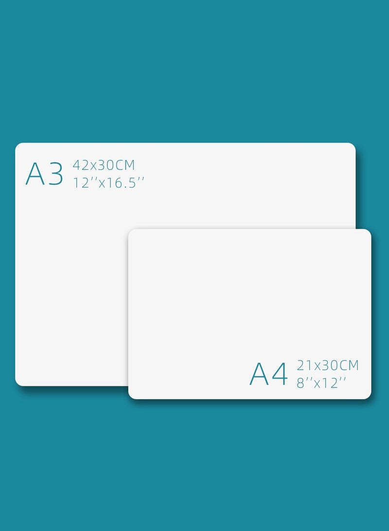 A3 Magnetic White Board Versatile Dry Erase Board Fridge Dry Erase Whiteboard Sheet with 3 Markers and Board Eraser, Rounded Corner for DIY Projects Family Interaction and Creative Learning Message - Image 2