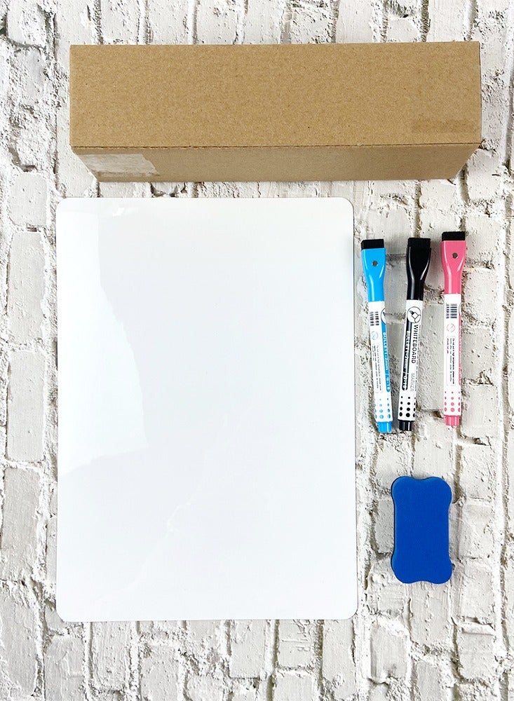 A3 Magnetic White Board Versatile Dry Erase Board Fridge Dry Erase Whiteboard Sheet with 3 Markers and Board Eraser, Rounded Corner for DIY Projects Family Interaction and Creative Learning Message - Image 3