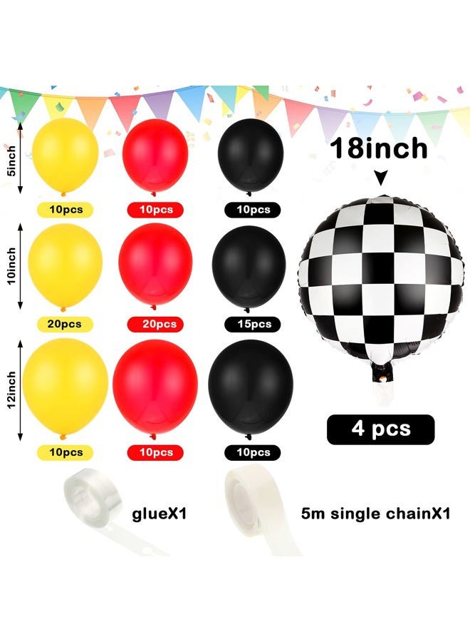Sumind 121 قطعة زينة بالونات سباق سيارات لعيد الميلاد لوازم حفلات سيارات زينة عيد الميلاد بالونات سباق بالونات فويل مربعة لزينة عيد ميلاد سيارات السباق - Image 4
