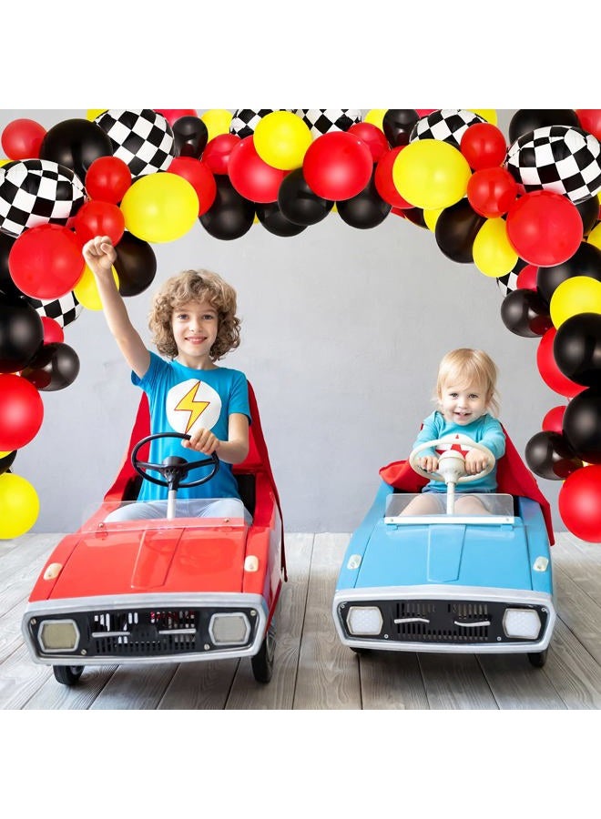 Sumind 121 قطعة زينة بالونات سباق سيارات لعيد الميلاد لوازم حفلات سيارات زينة عيد الميلاد بالونات سباق بالونات فويل مربعة لزينة عيد ميلاد سيارات السباق - Image 2