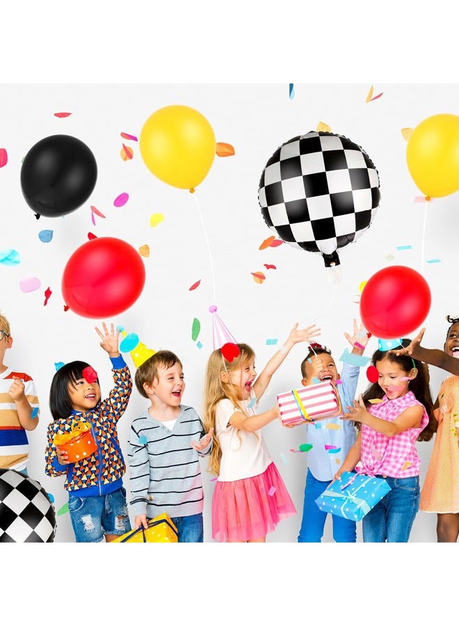 Sumind 121 قطعة زينة بالونات سباق سيارات لعيد الميلاد لوازم حفلات سيارات زينة عيد الميلاد بالونات سباق بالونات فويل مربعة لزينة عيد ميلاد سيارات السباق - Image 3