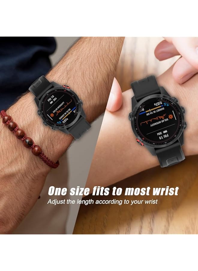 XMUXI Compatible with Garmin Fenix 7 Pro Watch Band, Silicone Sport Strap for Fenix 7 | Fenix 6/6 Pro | Fenix 5/5 Plus | Approach S60 S62 | Forerunner 945 | Quatix 6 (Not Included Watch) (#7)