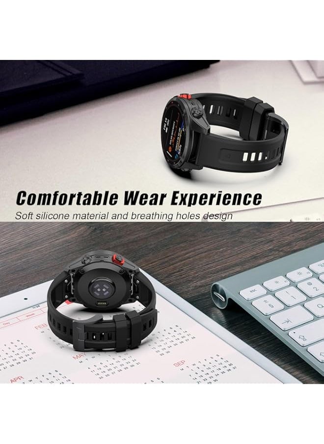 XMUXI Compatible with Garmin Fenix 7 Pro Watch Band, Silicone Sport Strap for Fenix 7 | Fenix 6/6 Pro | Fenix 5/5 Plus | Approach S60 S62 | Forerunner 945 | Quatix 6 (Not Included Watch) (#7)
