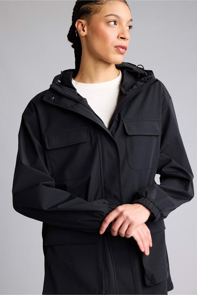 DeFacto Regular Fit Waterproof Windproof Zip-Up Hooded Jacket - Image 3