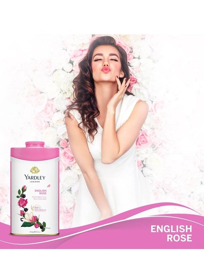 Yardley English Rose Talc 250g  - Image 2