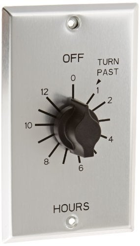 NSI TORK C512H Spring-Wound in-Wall Twist Timer with Commercial Style Metal Plate and 12-Hour Length for Automatic Shutoff of Motors or Lights - Image 1