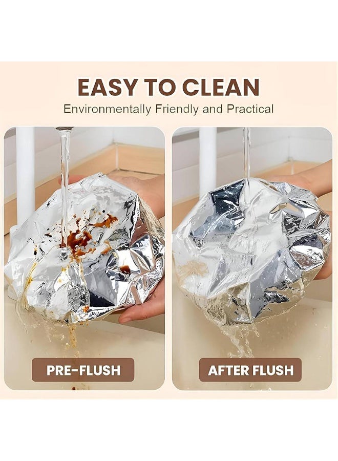 ناما 30 قطعه غطاء عازل من رقائق الألومنيوم قابل للاستخدام اكثر من مره، أغطية طعام من رقائق الألومنيوم للمطبخ، أكياس لحفظ الفاكهة طازجة، غشاء عازل لحفظ نضارة المطبخ، أغطية تخزين طعام من رقائق الألومنيوم - Image 3