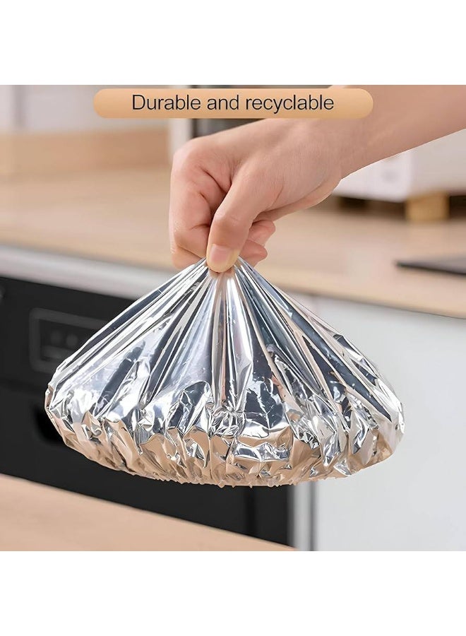 ناما 30 قطعه غطاء عازل من رقائق الألومنيوم قابل للاستخدام اكثر من مره، أغطية طعام من رقائق الألومنيوم للمطبخ، أكياس لحفظ الفاكهة طازجة، غشاء عازل لحفظ نضارة المطبخ، أغطية تخزين طعام من رقائق الألومنيوم - Image 2