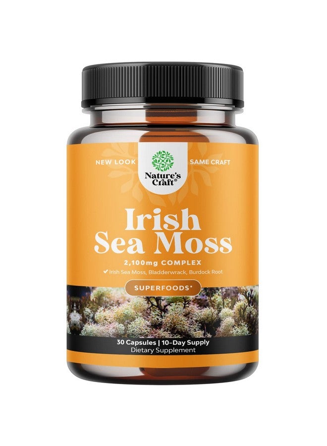 Natures Craft Organic Irish Sea Moss Capsules Sea Moss And Bladderwrack Capsules With Burdock Root Superfood Blend For Immune Support Heart Health Fertility Joint Health And Thyroid Support For Women And Men - Image 2