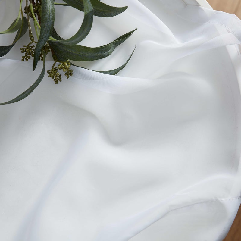 HLC.ME White Window Curtain Sheer Voile Panels for Small Windows  Kitchen  Living Room and Bedroom (54 x 54 inches Long  Set of 2) - Image 5