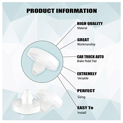 TEMI 12 Pieces Brake Switch Stopper, Car Brake Light Switch Stopper Brake Switch Pad Automotive Clutch Pedal Stopper 90541-06036(White)) - Image 3