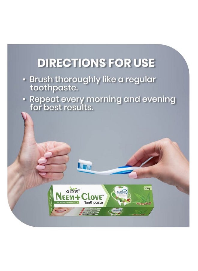 Kudos - KUDOS Ayureveda Neem Clove Toothpaste I Prevents cavities,Bad Breath,tooth decay I Help Fights germ,Anti Bacterial GumProtection Daily Use Toothpaste(Pack of 2) - Image 1