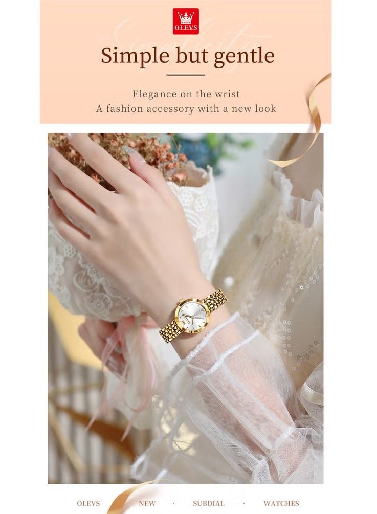 أوليفز ساعات نسائية عصرية كوارتز ستانلس ستيل مقاومة للماء 9992 - Image 2