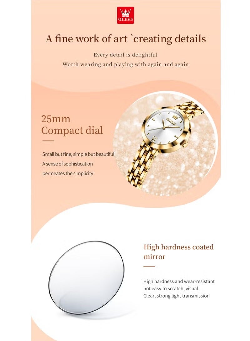 أوليفز ساعات نسائية عصرية كوارتز ستانلس ستيل مقاومة للماء 9992 - Image 4