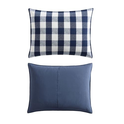 Eddie Bauer - King Duvet Cover Set, Reversible Cotton Bedding with Matching Shams, Stylish Plaid Bedding Set (Lakehouse Blue, King) - Image 4