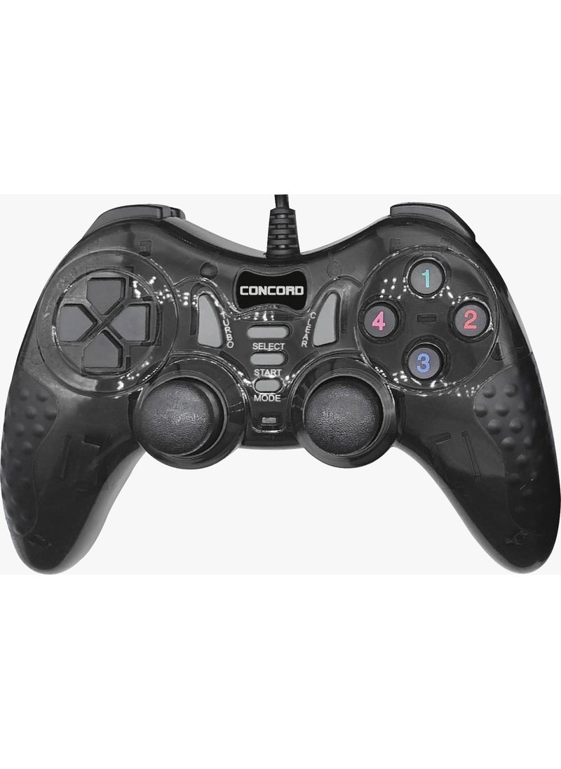 CONCORD C899 Dual Motor (Dual Schock) Vibrating Wired PC Game Controller USB 2.0 1.8m Cable  - Image 2