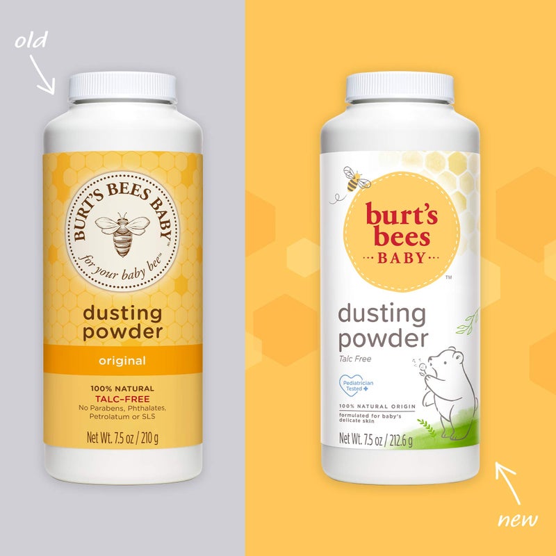 Burt's Bees Baby Powder, Hypoallergenic Dusting Powder, Non-Irritating, Calming Skin Care, All Natural, Talc Free,7.5 Ounce (Pack of 3) - Image 2