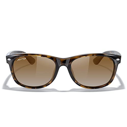 MERRY'S Polarized Unisex Shades Sunglasses for Men and Women Vintage Polarized Sun Glasses Mirror Lens (Leopard Frame/Brown Gradient Lens, 55) - Image 1