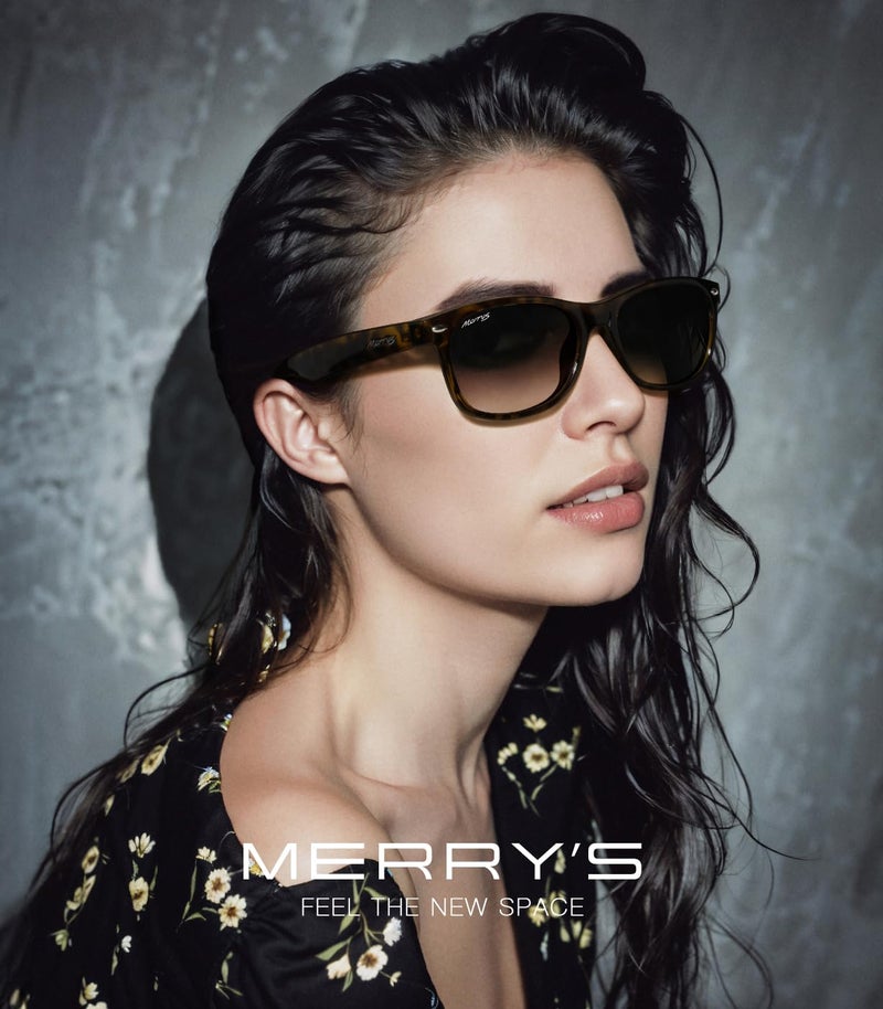 MERRY'S Polarized Unisex Shades Sunglasses for Men and Women Vintage Polarized Sun Glasses Mirror Lens (Leopard Frame/Brown Gradient Lens, 55) - Image 2