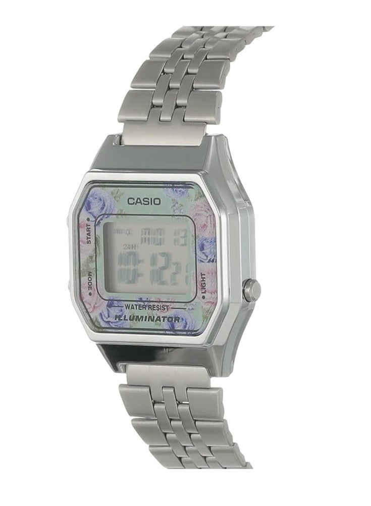 كاسيو ساعة رقمية للسيدات ستانلس ستيل LA680WA-2CDF - 29 ملم - فضي - Image 2