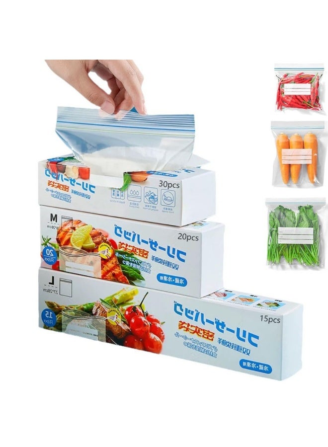 Bukela 65-Piece Reusable Food Storage Bags Set | BPA-Free Bags for Freezer, Snacks, Fruits, Vegetables, Meats | Eco-Friendly Bags in Various Sizes - Image 1