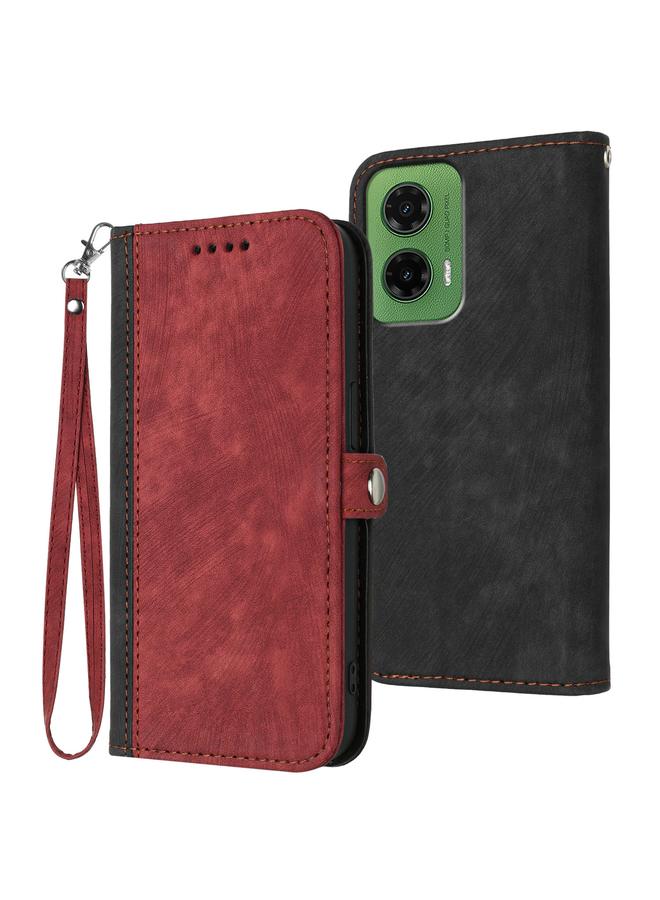 S-TOP Case For Motorola Moto G35 Side Buckle Double Fold Hand Strap Leather Phone Case - Image 1