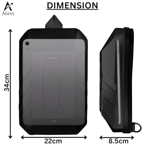 Aliens ABS Hard Shell Sling Bag | 180° Open Crossbody & One Side Shoulder Bag for Mens & Women, Office, Travel & Everyday Mini Backpack for iPad, Tablet, Smartphone,Charger,Headphone,HDD,Camera–Black - Image 5