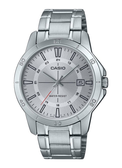 Men's Quartz Analog White Dial Stainless Steel Watch MTP-V004D-7CUDF