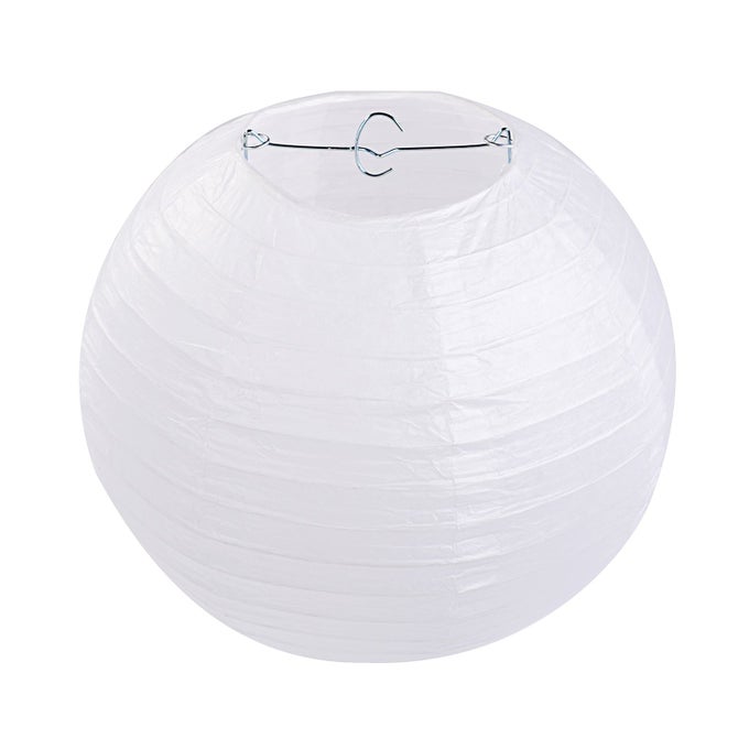 10 INCH WHITE ROUND PAPER LANTERNS 10 PACK