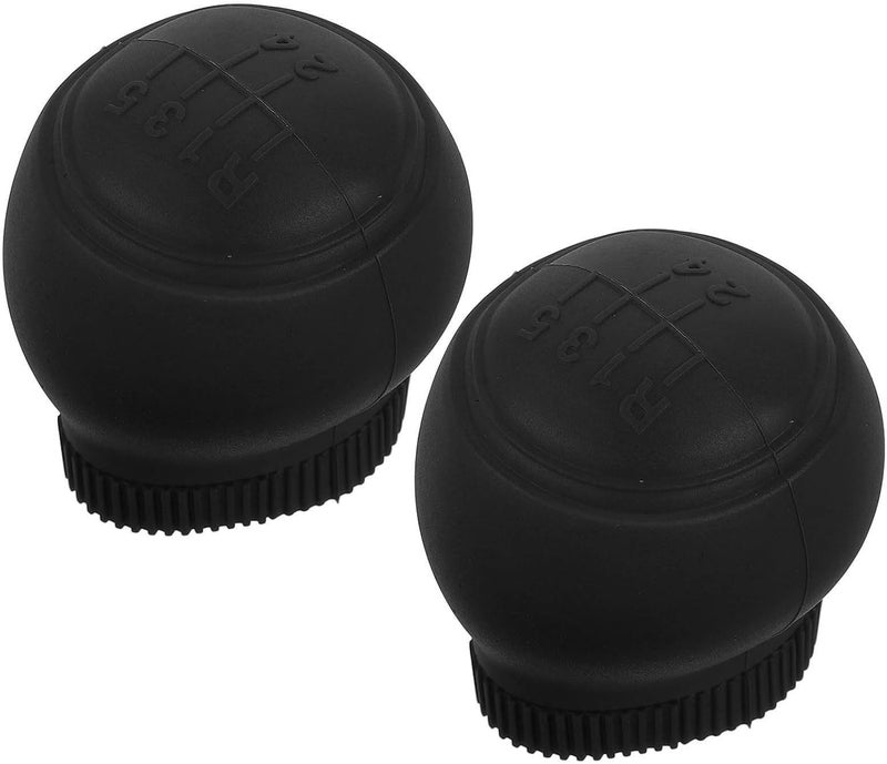 2pcs Silicone Vehicle Shift Knob Cover for 5-Speed Manual Transmission, Round Anti-Slip Gear Shift Handle Protector, Universal Car Interior Accessories for Cars and Trucks - Image 1