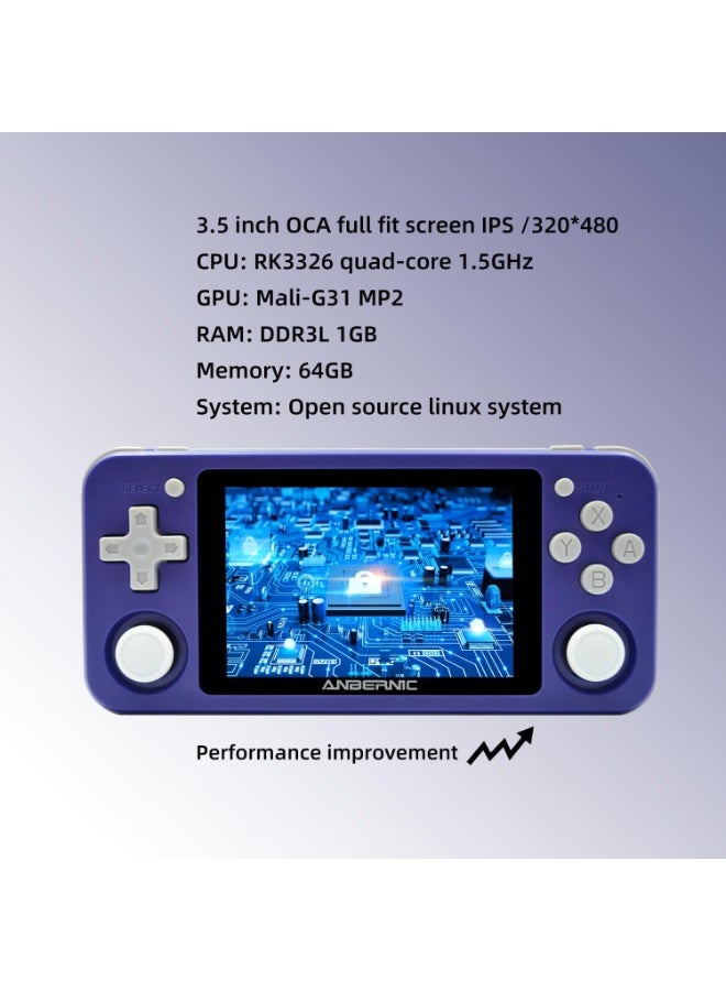 ANBERNIC  وحدة تحكم الألعاب المحمولة RG351P - شاشة IPS بحجم 3.5 بوصة، نظام لينكس مفتوح المصدر، معالج RK3326 بسرعة 1.5GHz، بطارية 3500mAh، أكثر من 2500 لعبة كلاسيكية، تدعم PSP/N64/PS1 - جهاز ألعاب محمول - Image 2