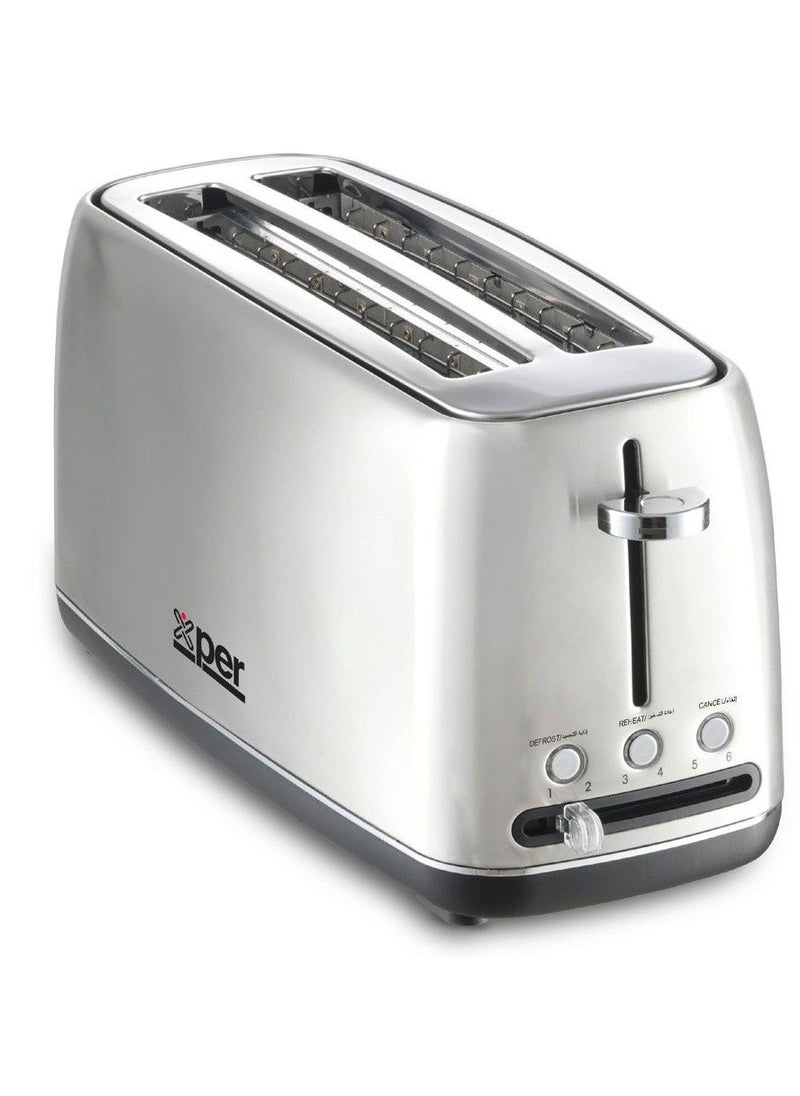 XPER - XPER 4 Slice Toaster 1550W Steel XPTO-950-24 - Image 1