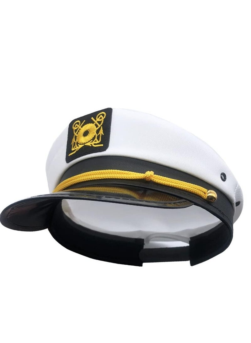 SYOSI Sail Hats Navy Sailor Hat Aviator Sunglasses with Anchor Design Necklace Brooch for Costume Accessories Set Dressing Up Party Adult Halloween Fraternity Decoration Sorority Yacht Captain Cap - Image 5