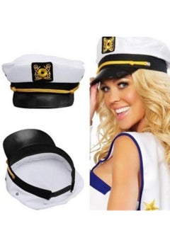 SYOSI Sail Hats Navy Sailor Hat Aviator Sunglasses with Anchor Design Necklace Brooch for Costume Accessories Set Dressing Up Party Adult Halloween Fraternity Decoration Sorority Yacht Captain Cap  - Image 2