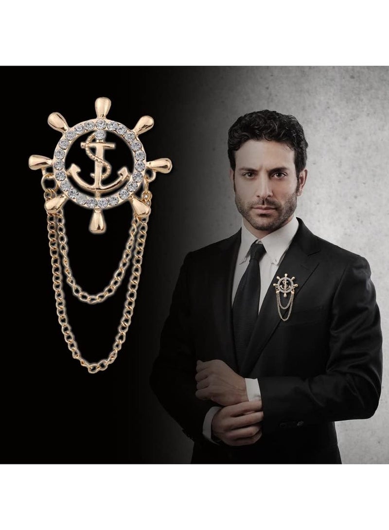 SYOSI Sail Hats Navy Sailor Hat Aviator Sunglasses with Anchor Design Necklace Brooch for Costume Accessories Set Dressing Up Party Adult Halloween Fraternity Decoration Sorority Yacht Captain Cap - Image 3