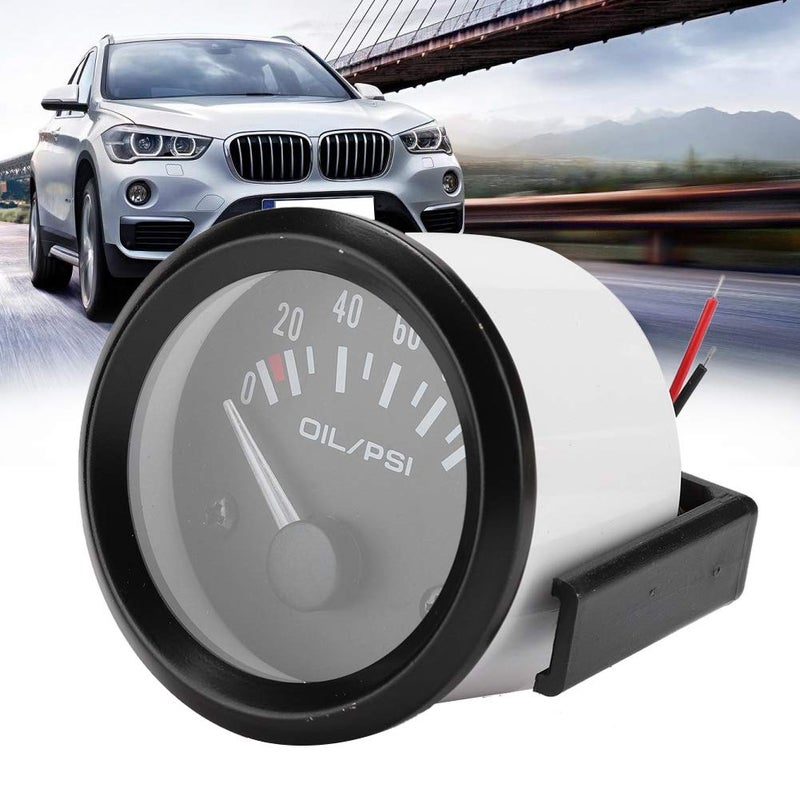 Suuonee 52mm Oil Pressure Gauge Universal 12V Car Compatible Electromagnetic Oil Pressure Indicator Auto Dashboard Meter for Modified Vehicles - Image 3