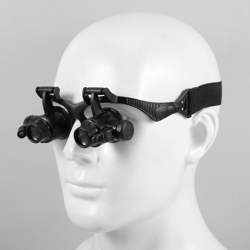 Adjustable Brightness Head Mounted Magnifying Glass 10x 15x 20x 25x Black for Repair - Image 4