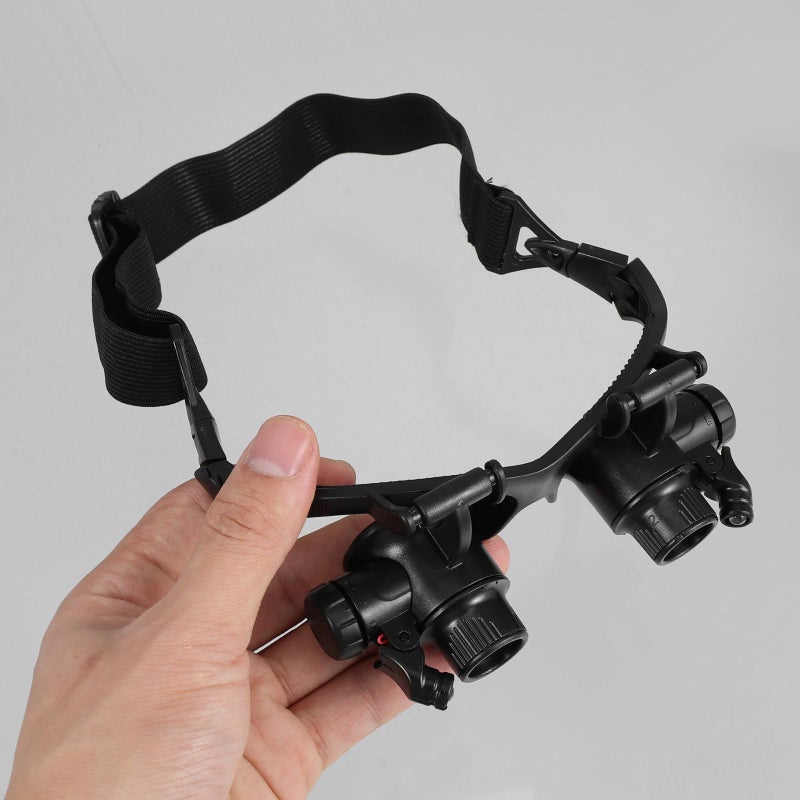 Adjustable Brightness Head Mounted Magnifying Glass 10x 15x 20x 25x Black for Repair - Image 5