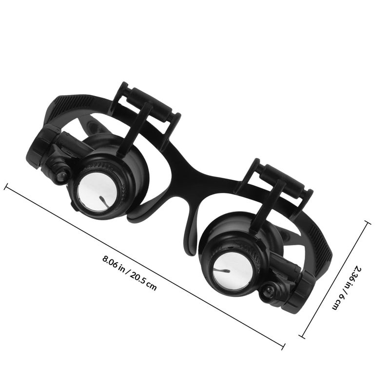 Adjustable Brightness Head Mounted Magnifying Glass 10x 15x 20x 25x Black for Repair - Image 3