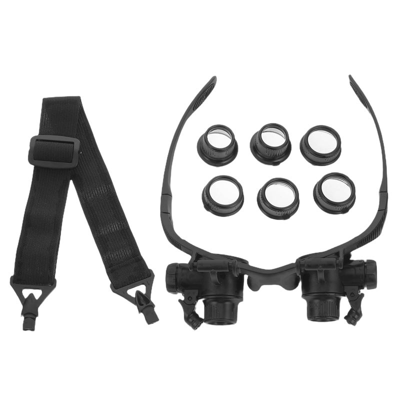 Adjustable Brightness Head Mounted Magnifying Glass 10x 15x 20x 25x Black for Repair - Image 2