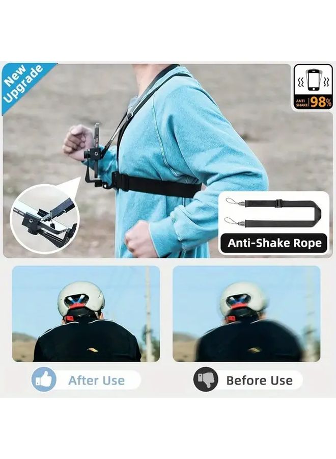 Black Adjustable Chest Strap with Quick Release Buckles Hands Free Camera Mount for Action Cam Smartphones - Image 5