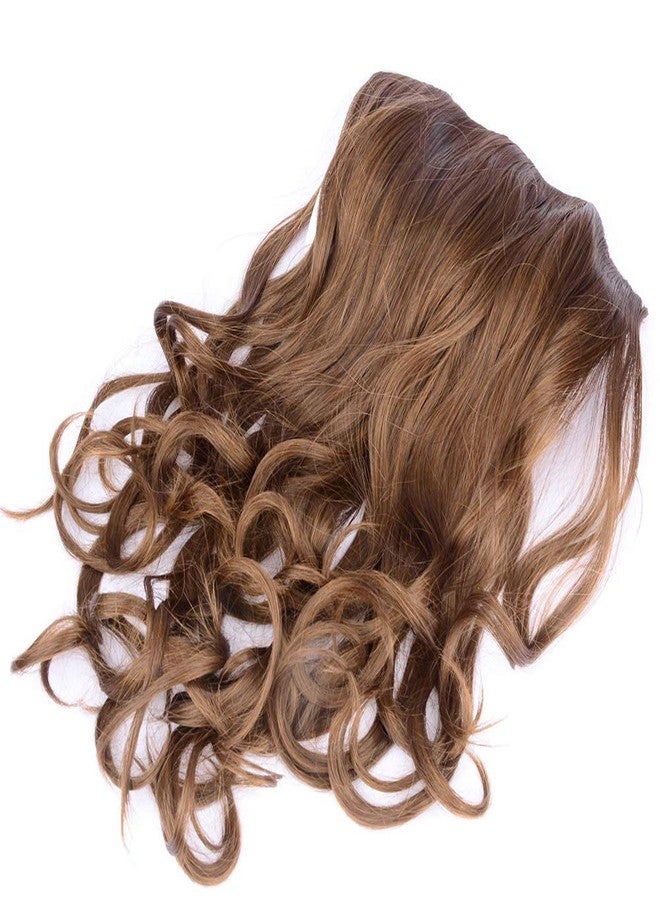 DIGUAN One Piece Clip in Hair Extensions Curly Curl Wave Full Head Long 24" 155g U part Synthetic Hairpiece For Women Natural Real Hair Piece (#Auburn) - Image 4