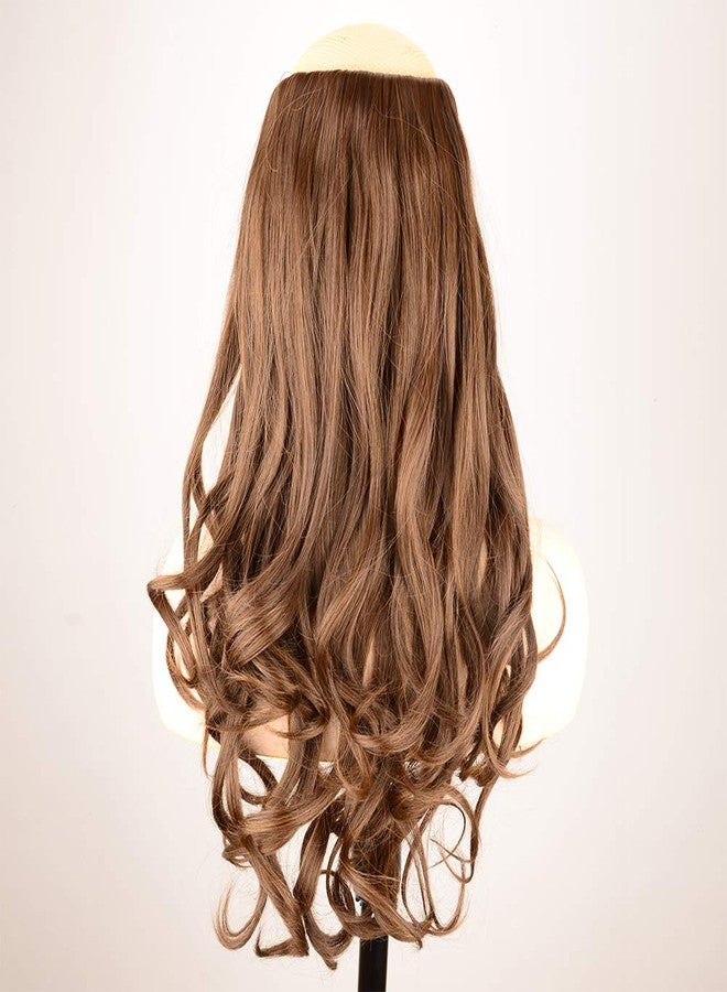 DIGUAN One Piece Clip in Hair Extensions Curly Curl Wave Full Head Long 24" 155g U part Synthetic Hairpiece For Women Natural Real Hair Piece (#Auburn) - Image 3