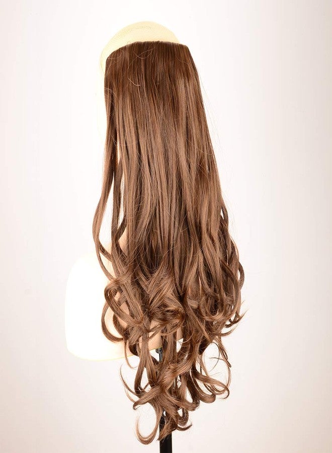 DIGUAN One Piece Clip in Hair Extensions Curly Curl Wave Full Head Long 24" 155g U part Synthetic Hairpiece For Women Natural Real Hair Piece (#Auburn) - Image 2